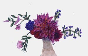 watercolor of a flower bouqet