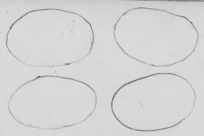4 ovals that look like eggs