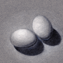 Drawn white eggs.